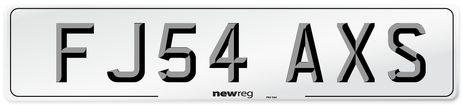 FJ54 AXS Number Plate from New Reg